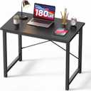 DUMOS 31 Inch Small Computer Desk for Home Office, Modern Study Writing Work Table Simple Style for Bedroom with X-Shaped ReInchforcement, Black