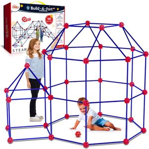 OleFun 180 Pack Fort Building Kits for Kids 4, 5, 6, 7, 8+ Year Old Boys & Girls, Creative STEM Building Toys for DIY Castles, Tunnels, Play Tent, Ideal Gifts for Aged 5-8, Small