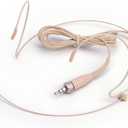 Microphone Headset Headworn Earset Over Ear Hanging Mic for Sennheiser Wireless System Bodypack Transmitter, Ideal for Lectures, Live Performance, Theater, Podcasts  Beige