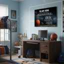 Inspirational Basketball Canvas Wall Art To My Son Inspiring Sports Motivational Quotes Painting Picture Wall Decor Poster Print Artwork for Boy Room Kid Room Bedroom Home Decoration,16"L x 12"W