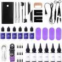 V Light Hair Extensions Kit V-Light Extension Machine V-Light Extension Remover Machine .V-Light Glue 20g * 6 v Light Glue Remover Solution 20ml * 6(Black Machine Set 2)