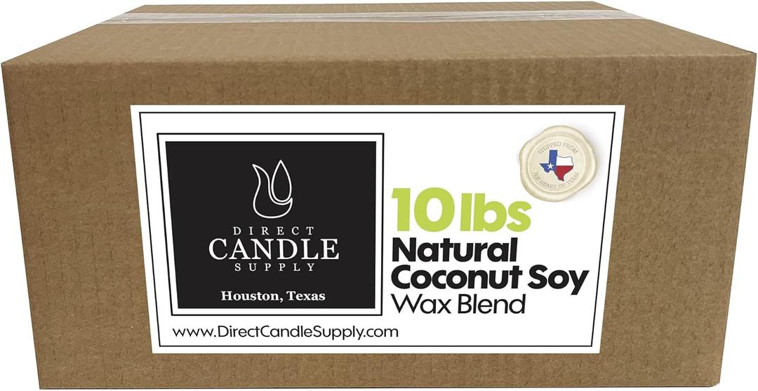 Direct Candle Supply - 10 lb Coconut Soy Candle Wax for Candle Making - Creamy Blend for High Load Fragrance Formulation, Coco Wax, Coconut Soy Candle Wax, Cera para Velas