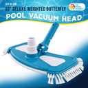 U.S. Pool Supply 12" Deluxe Weighted Butterfly Pool Vacuum Head with Side Brushes, Swivel Hose Connection, Pole Handle - Clean Debris Above Ground & In-Ground Swimming Pools, Spas Vinyl Liner Safe