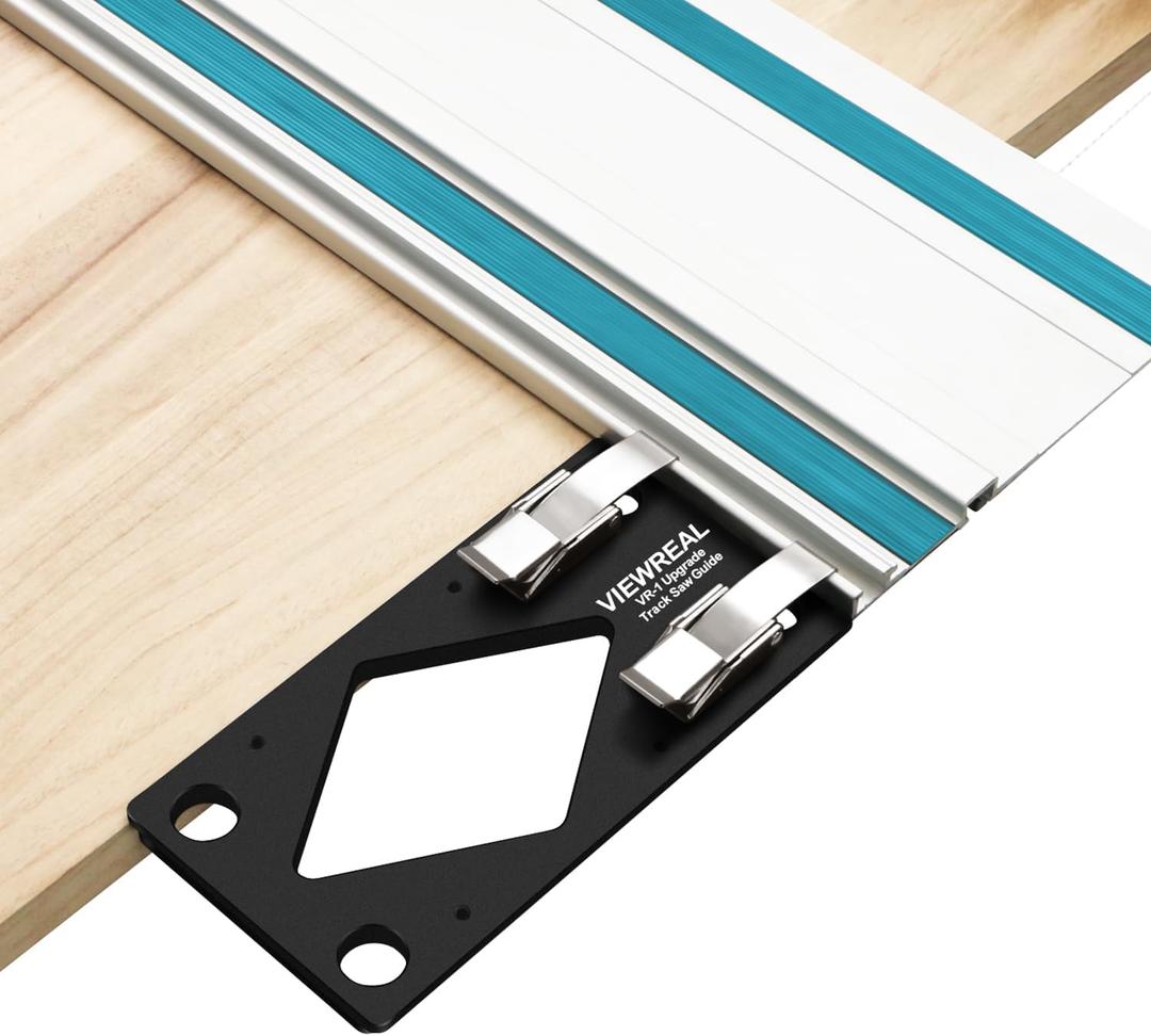 Track Saw Guide Rail Square CNC-Machined Track Saw Square Guide with Edge Support, 90 Right Angle Cutting Tool Compatible with Festool and Makita Compact Parallel Guide System Accessory (Black)