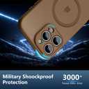 Cufelf Magnetic for iPhone 16 Pro Max Case(Compatible with Magsafe) Full Camera Protection,2+Full Coverage Screen Protector,Translucent Matte,Military Drop Protection Phone Case,6.9",Brown