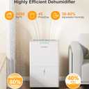 4000 sq.ft Dehumidifier for Basement, 45 Pint Dehumidifiers for Home with Drain Hose, WPSOERT Smart Compressor Dehumidifies for Large Room, Bedroom, 3 Modes, Intelligent Humidity Control, Auto Defrost