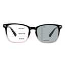 LAMBBAA Vintage Square Progressive Multifocal Presbyopic Glasses, Photochromic Gray Sunglasses for Men Women Readers (+0.00/+1.00 Magnification) Black and Green