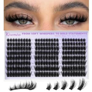 Kiromiro Lash Clusters with Spikes Eyelash Clusters Fluffy 12-20mm Cluster Eyelash Extensions 216pcs Individual Lashes Clusters Wispy DIY Lash Extension Cluster Lashes Mink