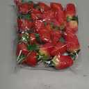 24pcs Realistic Artificial Strawberries Decorative Fruit Models Plastic for Home Store Event Education