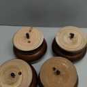 4 Pack 3 Inch Solid Wood Furniture Leg Brown Walnut Bun Feet for Sofas, Chairs, Cabinets, Beds and Home Decor and Much More