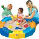 Grow'n Up Sand N Play Build a Box Sandbox with Water Canal, EZ Clean Liner, 10 Accessories, UV-Protected, Portable Carry Cover, Sensory Outdoor Play for Toddlers 18-36 Months, Easy Storage & Travel