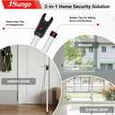 2 Pack 2-in-1 Door Stoppers Security, Upgrade Sliding Door Security Bar, Heavy-Duty Door Jammer Door Stopper for Sliding Window, Adjustable Door Jammer for Home, Apartment, and Hotel, White