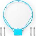 18 Inch Pool Basketball Hoop Replacement Rim, Stainless Steel Rust-Resistant for Outdoor Swimming Pool Games Family Party Adult Water Play, Includes Expansion Screws (Blue)