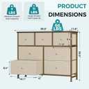 OLIXIS 7 Drawer Fabric Dresser, Storage Tower for Bedroom and Closet, 11.8"D x 39.4"W x 30.1"H