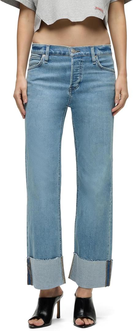 Hudson Women's Rosie High-Rise Wide Leg Ankle Jean (24, Oak)