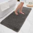 Bathroom Rugs Non Slip Washable 70x24, Ultra Thick Soft Microfiber Absorbent Bath Mats, High Density Foam Latex Non Slip Backing Bath Rugs, Fluffy Floor Carpet for Tub&Shower, Darkgrey