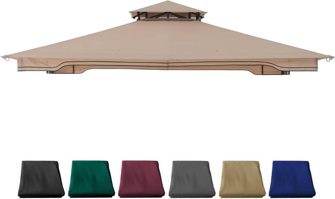 Replacement Gazebo Canopy for 10 x 12 Regency II Patio Gazebo,(Light Beige)