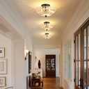 Semi Flush Mount Ceiling Light Fixture Vinatge Black Ceiling Lights Mid Century Modern Glass Close to Ceiling Lighting Fixtures for Bedroom Hallway Foyer Bathroom Kitchen Laundry Room Nursery