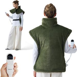Bedsure Heating Pad for Neck and Shoulders and Back - Birthday Gifts for Women Men Mom Mens, FSA Eligible Items, Electric Heated Pad for Full Body, ETL Certified, Extra Large 24"x33", Dark Green