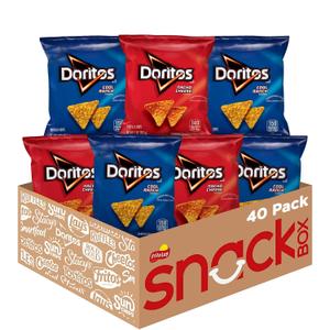 Doritos Flavored Tortilla Chips, Favorites Variety Pack (Nacho Cheese and Cool Ranch), 1 Ounce (Pack of 40)(BB-2/June/2025)