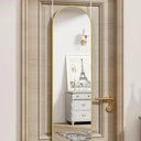 Vlush Door Mirror, Full Length Mirrors Over The Door, 14'' x 48'' Hanging/Rectangular Wall Mirror, Wall-Mounted/Hanging/Leaning, Home Decor,(Gold)