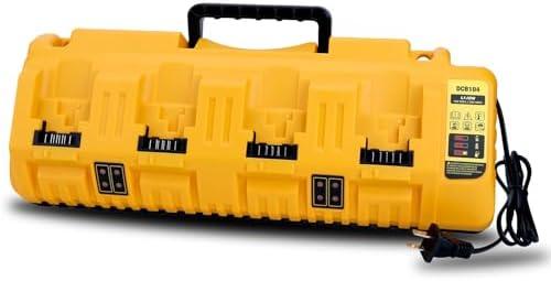 DCB104 4 Port Multi Rapid Charger Compatible with Dewalt 12V, 20V, and 20V/60V MAX Batteries DCB606 DCB609 DCB208 DCB206 DCB204 DCB203 DCB201 DCB200, Compatible with Dewalt Charger Station DCB104
