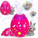 Bubble Machine for Toddlers,Rabbit Bubble Machine for Kids,Automatic Bunny Egg Bubble Blower,Outdoor Toys Easter Baskets Stuffers Gift for Age 3 4 5 6 7 8 Years Old Boys Girls (Rose)