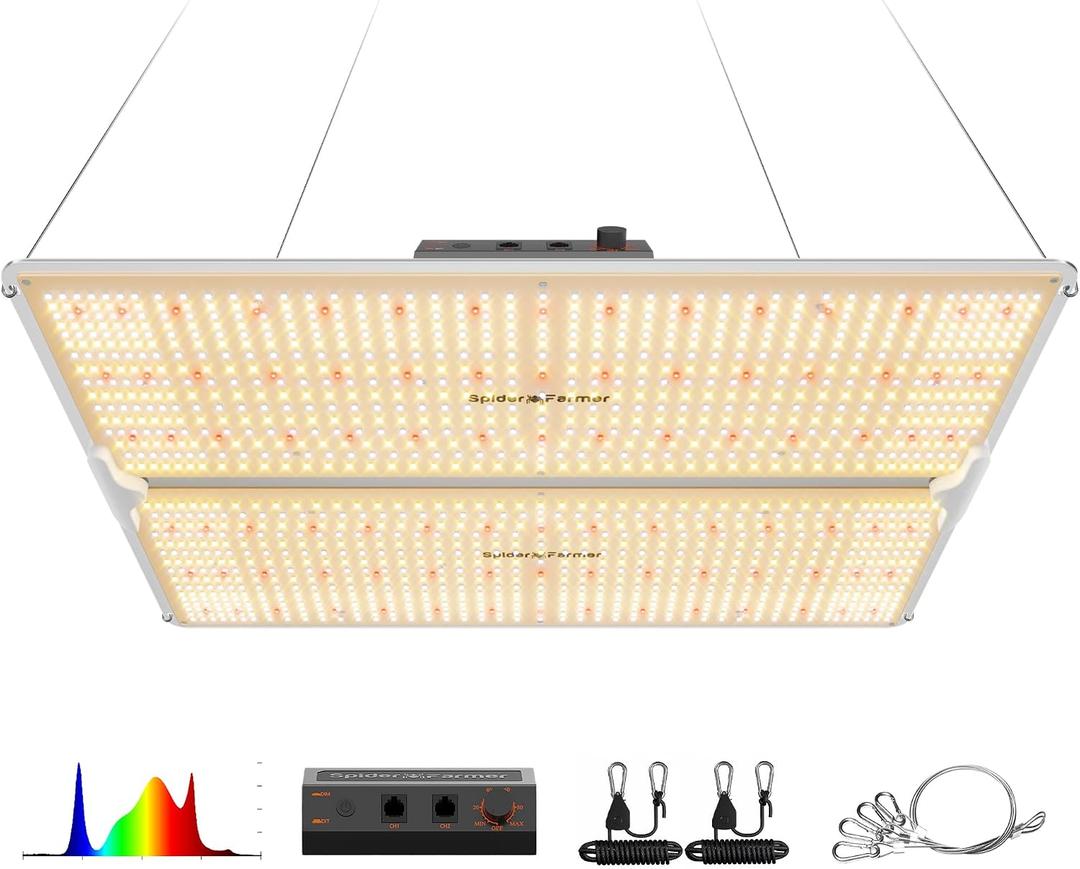 Spider Farmer SF4000 450W LED Grow Light for Indoor Plants, Upgraded High Efficiency LEDs, Dimmable Full Spectrum High PPFD, Deep Penetration for Seed Starting/Vegetables/Bloom in 4x4 Grow Tent