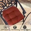 FUNHOME Tufted Patio Chair Cushions Set of 2,Rounded Back 19 x19x5 Inch,Water Resitant Outdoor Seat Cushion with Ties,Fade Resistant Wicker Chair Cushion for Garden Furniture(Rust Red)