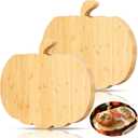 Suttmin 2 Pcs Halloween Pumpkin Wooden Cutting Board 11.81 x 9.25 Inch Thanksgiving Fall Pumpkin Charcuterie Board Chopping Board Cutting Butcher Decorative Serving Board Pizza Cheese Serving Platter