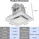 Bathroom Exhaust Fan 10x10 Inch with LED Lighting Ultra Quiet High Airflow 77 CFM Ideal for Bathroom and Space 4 Inch Duct Diameter Easy Ceiling Installation Extractor Fan, Small