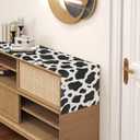 2 x Linen Cow Print Table Runner Cow Print Table Cloth for Parties Farm Cowboy Themed Birthday Party Home Kitchen Dining Room Table Decorations 13x72 Inch