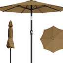 AreShark 9 FT Patio Umbrella for Outdoor, Outdoor Table Umbrella with Push Button Tilt and Crank, Outdoor Patio Umbrellas with 8 Sturdy Ribs for Market, Garden, Pool (Khaki)