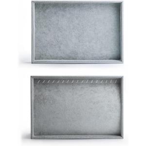 Oirlv Velvet Stackable Jewelry Trays Set: Scratch-Resistant Display & Organizer for Rings, Earrings, Necklaces - Ideal for Home Storage, Retail Showcase & Travel