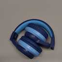 iClever BTH12 Kids Bluetooth Headphones,Colorful LED Lights Kids Headphones Wireless,74/85dBA Safe Volume,85H Playtime,Fast Charging,Bluetooth 5.2,Over Ear,Built-in Mic for iPad/Tablet/Airplane,Blue