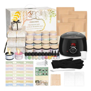 ZEROMX Candle Making Kit for Adults Beginners – 161PCS 1200g Wax DIY Candle Making Kit with Electric Wax Melter Pot, Candle Making Supplies for Make Your Own Candle Kit, Craft Kits for Adults