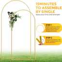 Metal Arch Backdrop Stand, 7.2FT+6FT Wedding Arch Frame, Gold Wedding Arch Backdrop Stand Set of 2, Balloon Arch Backdrop for Wedding Birthday Party Baby Shower Graduation Ceremony Decor