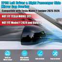 Compatible with Tesla Model Y Juniper Mirror Guard Covers 2025 2026, 2PCS Left Driver Right Passenger Side Rearview Mirror Protector Cap for Tesla Model Y Juniper Accessories (Glossy Black)