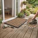 MATALL Front Door Mat Outside Entrance - 36x17 Inches Coir-Like Yellow Welcome Matt, Dirt-Trapping Non-Slip Low-Profile Indoor and Outdoor Mat for Apartment, Patio, Covered Porch, or Back Door