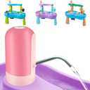 Infowush Powerful Water Table Pump, Battery Powered Water Pump for Water Table 3 Hours Non-Stop Fun Portable Summer Outdoor Sand/Water Table Toys Water Play Table Accessories for Toddlers Kids（Pink）