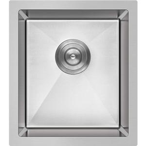 15-inch Undermount Kitchen Bar Sinks, 304 Stainless Steel Handmade Bar Sink Undermount, Single Bowl Kitchen Sink Brushed, 15" x 17" x 8", D15" X W17" X H8"