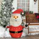 Lighted Pop-UP Christams Santa Claus Decorations, 27 Inch Santa with 45 LED Lights, Battery Powered Collapsible Pre-lit Santa for Indoor Outdoor Christmas Decorations Garden Yard Xmas Decor, Timer