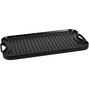 Amazon Basics Pre-Seasoned Cast Iron Reversible Rectangular Grill/Griddle with Even Heat Distribution, Black, 20 x 10.63 x 0.98 inch