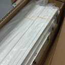 Full Size Bed Frame 16 Inch White, Metal Full Bed Frame with Baffles, No Box Spring Needed, Heavy Duty Steel Platform Supprt, Rounded Corner Design, Reserved Holes, Noiseless, Storage Space