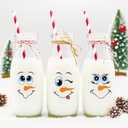 7Pack 27 Pcs Christmas Face Eyes Stickers for Crafts Rub on Transfers Large 5 Inch Small 3 Inch Vinyl Snowman Faces Decals for Ornaments Glass Drinking Cups Wood Decorations Balls Party Supplies (face27)