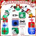 Leyndo 8FT Christmas Inflatable Arch Archway Outdoor Decoration with LED Lights Inflatable Elk Penguin Snowman Sitting on Gift Boxes Christmas Arch Blow up Yard Decor for Xmas Lawn Yard Garden Outside