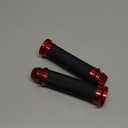 Motorcycle 7/8" CNC Hand Grips Aluminum Rubber Gel Handlebar for Sport Bike(Red)