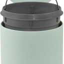 Glad Small Trash Can, 1.2 Gallon | Round Stainless Steel Garbage Bin with Soft Close Lid & Step Foot Pedal | Metal Waste Basket with Removable Inner Bucket, Green