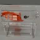 Acrylic Raffle Drum, Clear Raffle Ticket Box Drum Spinner Cage with 1000 Tickets Single Roll for Games Classroom Activities Sports Events Social Contact(Red,Small)