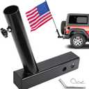 Hitch Flag Pole Holder, Flagpole Hitch Mount Universal, Angled Flag Pole Holder, Fit for 2 inch Hitch Receiver, Compatible with Trailer Truck Jeep RV Pickup